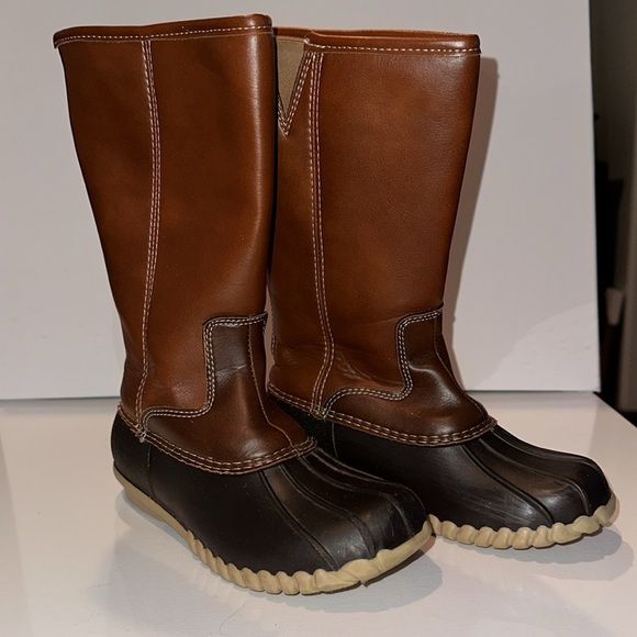 OUTWOODS KIDS Brown Color Combo Zip Duck Rain Boots Unisex 13 - Picture 2 of 6